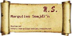 Margulies Semjén névjegykártya